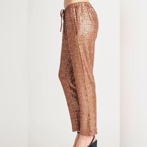 DEX Sequin Straight Leg Bronze Joggers Pants Large NEW Without Tag
